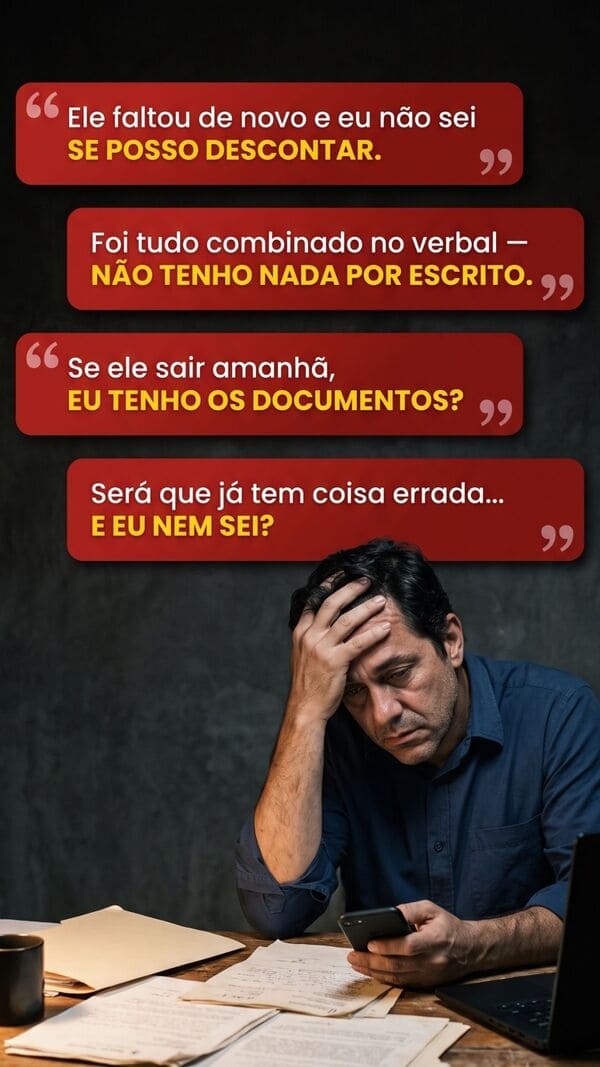 Pensamentos de quem tem funcionário e nenhum DP